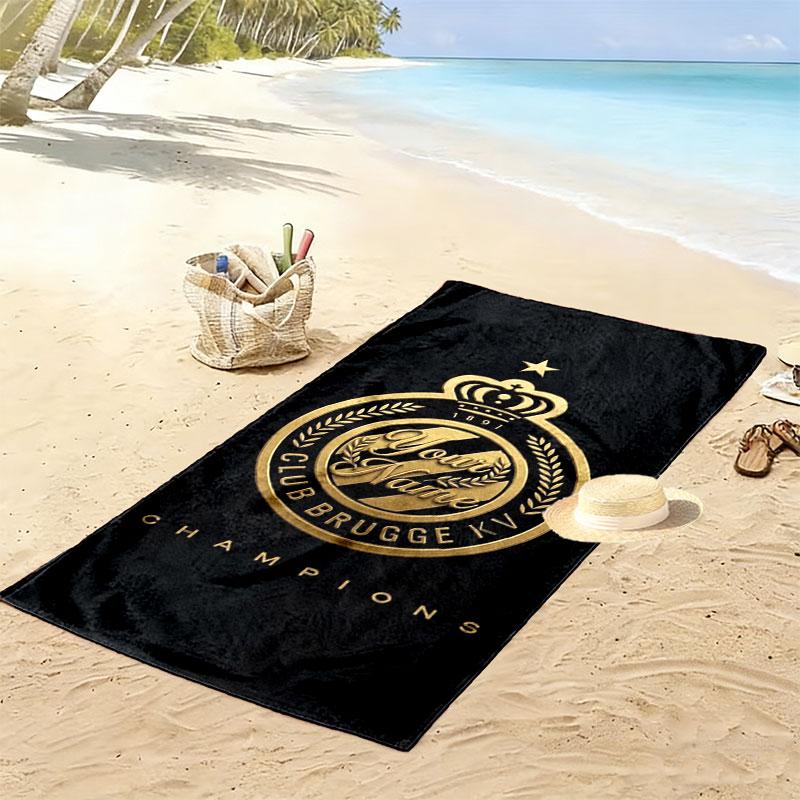 Club Brugge KV Custom Name Print Beach Towel, Large Soft Quick Dry Towel for Beach Camping Swimming