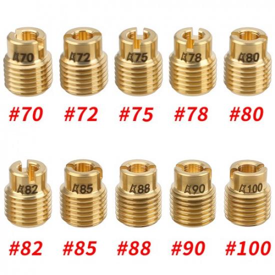 10pcs Carburetor Main Jet Kit for Honda GX160 GX200 PWK Keihin OKO CVK Carb Gold
