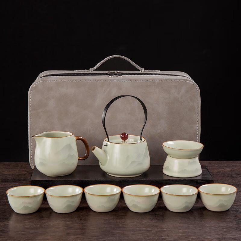 Lainuo Ru Kiln Mountains & Seas Misty Realm 9-Piece Tea Set