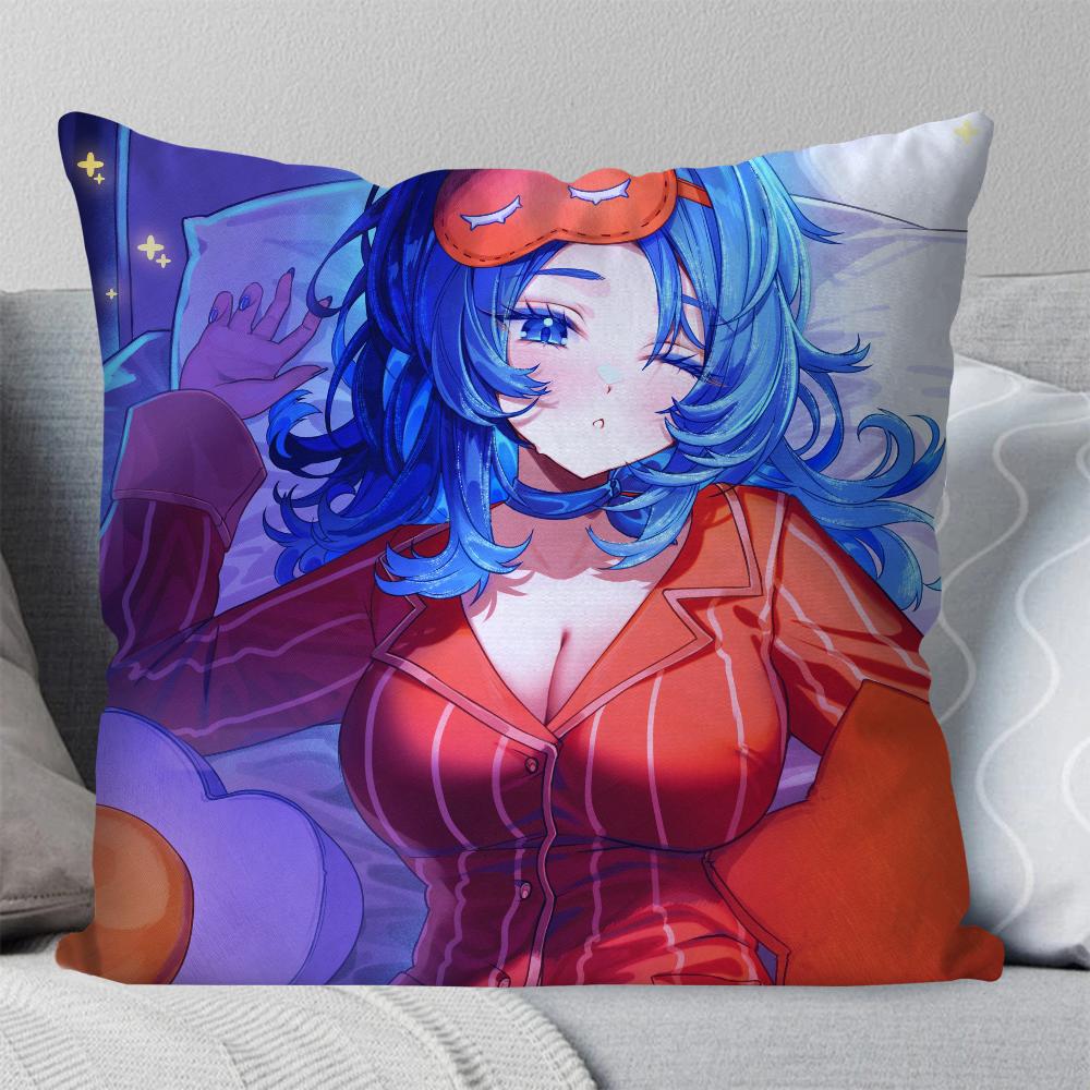 Anime Sleeping Mita Pillow Case Square Pillow Bedroom Sofa Leisure Comfort Cushion Car Living Room Home Decoration 40X40