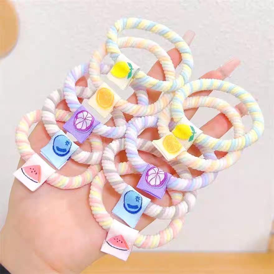 New Ice Cream Color High Elastic Hair Ties - Damage-Free Candy Color Rubber Bands for Girls