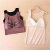 Autumn Winter New Lace Bra Women's Tank Top Integrated Heat-Resisting Plush Thickened and Traceless Warm Underwear Sleeveless
