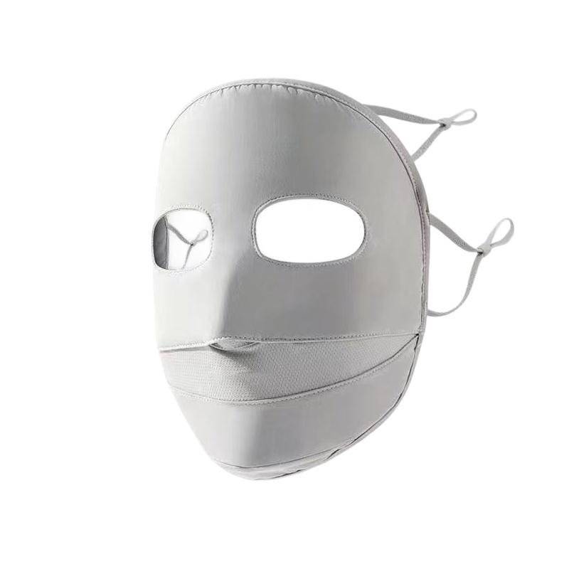 

Sunscreen Face Scarf Ice Silk Mask Solid Color Full Face Face Cover Sunscreen Veil Face Scarves Outdoor Cycling Sunscreen Mask світло-сірий колір