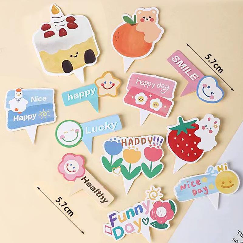 Sushi Cartoon Cupcake Toppers & Ice Cream Flag Picks for Happy Birthday Desserts