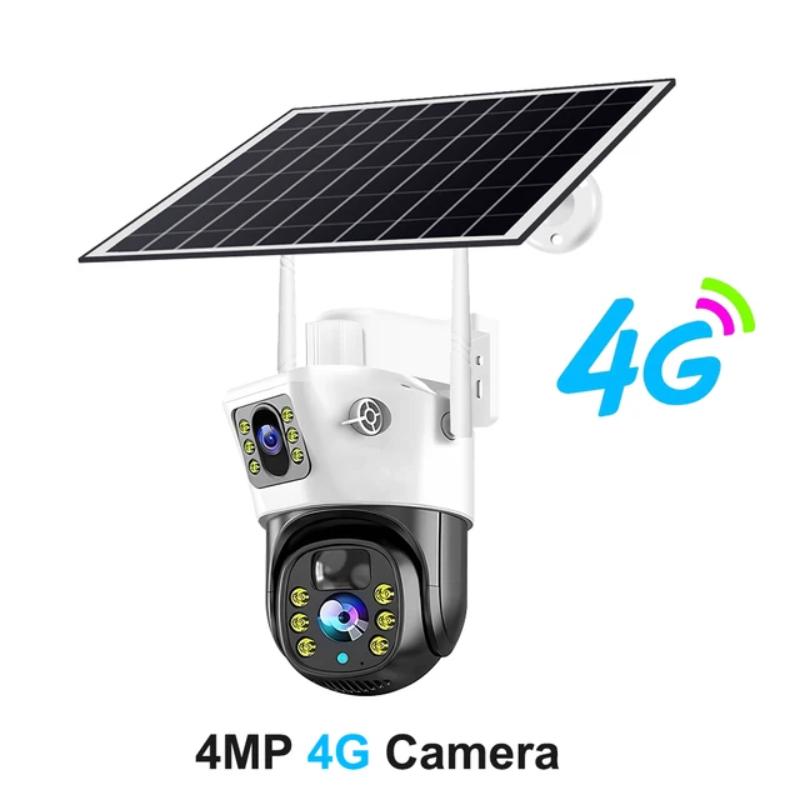 

Сонячна камера 4K Outdoor Low Power Video Cam Night Vision Two Way Audio Camara with Solar Panel 【1】4G Camera чорний/білий