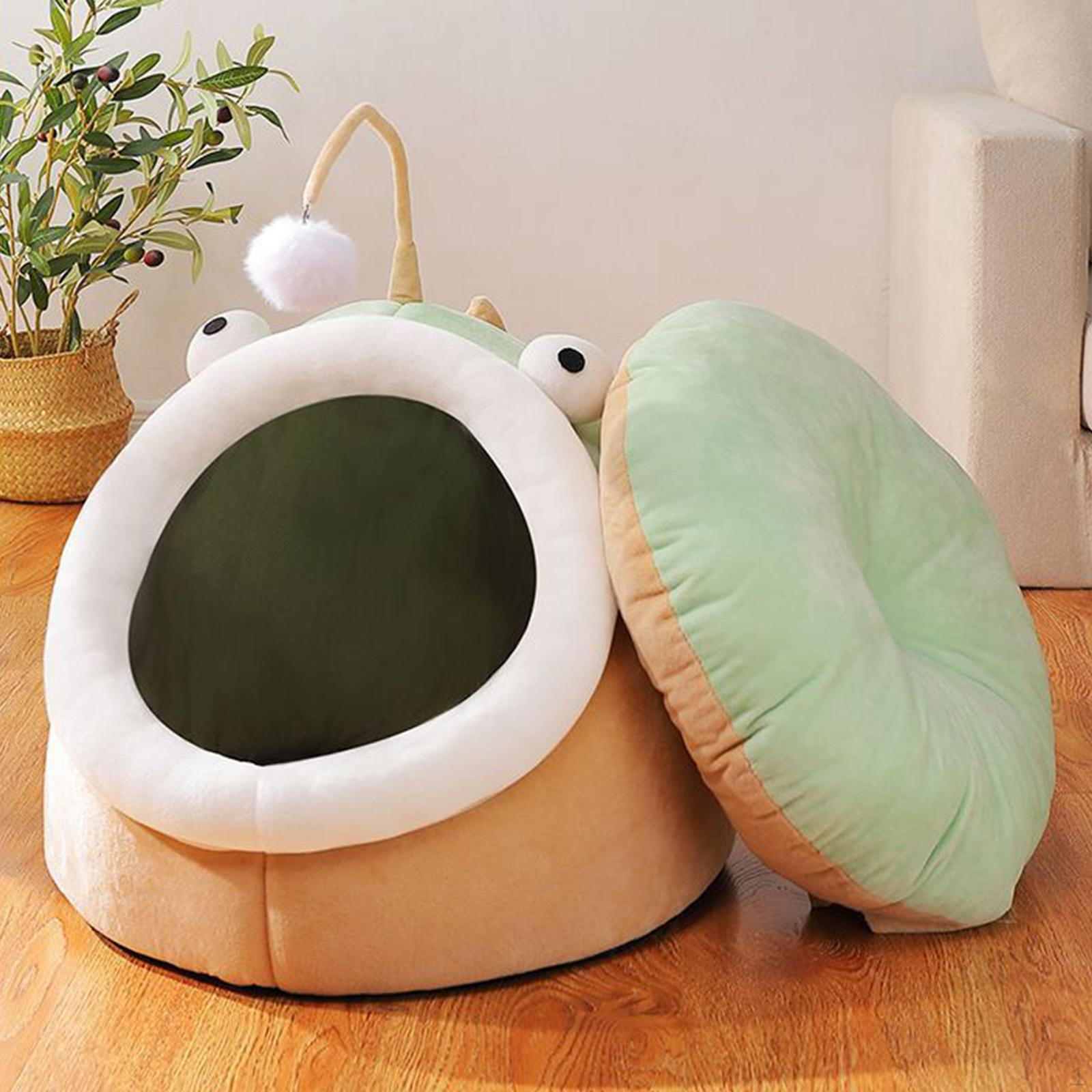 

Палатка для кошачьей кровати, мягкая будка, товары для животных, успокаивающий домик для сна, полузакрытое гнездо для маленьких S зелёный