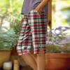 Lockere Kniebundshorts mit Blumenmuster und Seitentaschen für Damen Leichte lässige Sommerkleidung