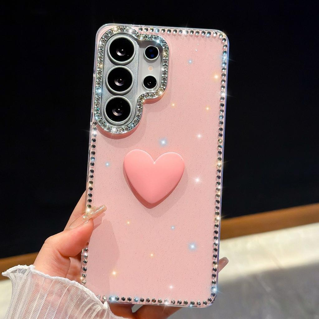 Korean Flash Diamond Samsung S11Ultra Mobile Phone Case Apple 11Promax Color Big Love Protective Case