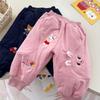 Men's, Women's, and Children's Warm Cotton Pants with Little Bear and Rabbit Design, Featuring 3D Ears - Style 9085 for Autumn/Winter.