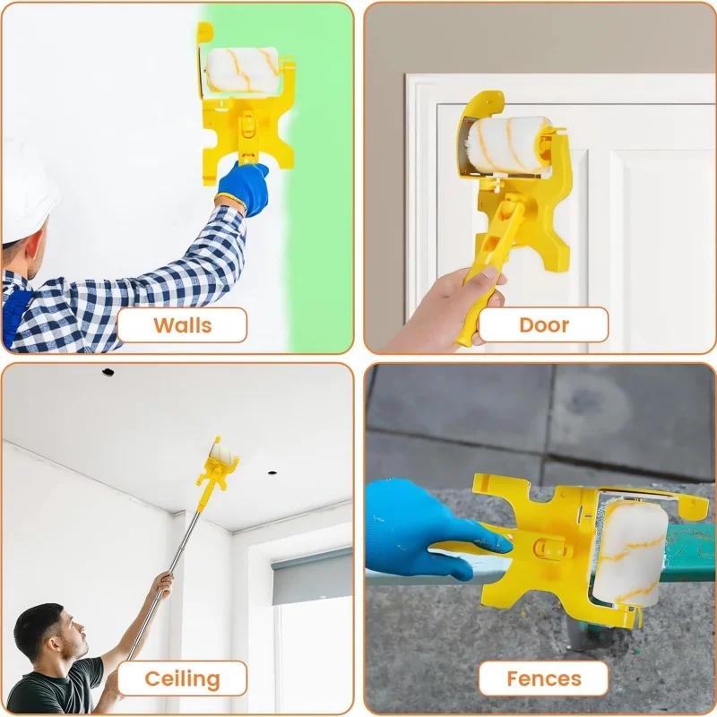 Multi-use Color Separation Paint Roller Paint Edger Roller Brush Hand-Held Paint Edger Tool for Wall Ceilings Home Room Painting