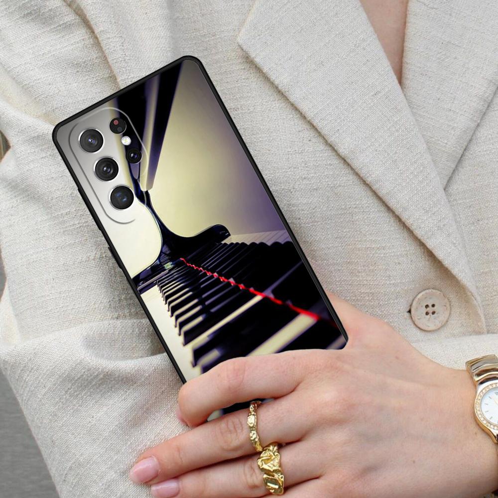 Piano Keys Music Keyboard Cell Phone Case for Samsung Galaxy S26 Ultra S25 S24 S23 S22 S21 S20 Note10 Cover