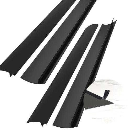 

Socpuro Stovetop Gap Gasket, 6*63mm Wide, Black, for Kitchen, Bathroom, and Washing Machine Pans, Gap Filler Cover, Rubber, Gas Stovetop Gap Tape, Spl