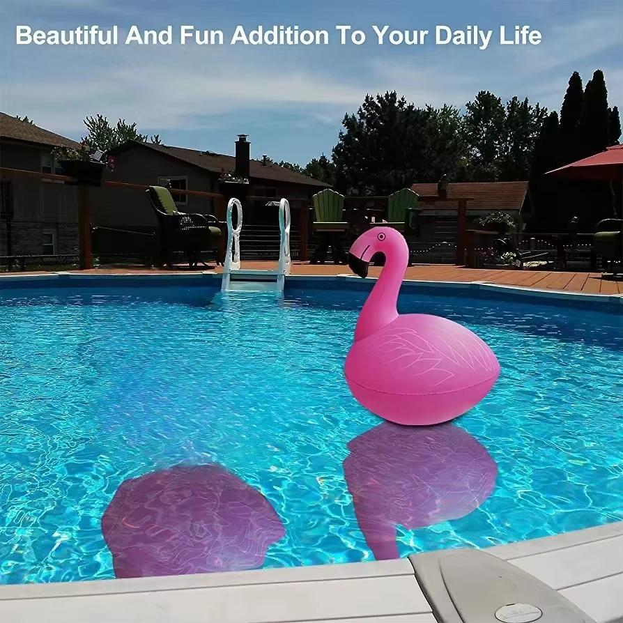 

Надувной фламинго 1 шт. плавательный круг на открытом воздухе солнечный утолщенный светодиодный светящийся патио пруд бассейн плавательный круг свет