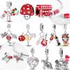 Copper Red Cherry Strawberry Love Heart Charm Fit Original Bracelet New Charms Bead Pendant Diy Jewelry For Women