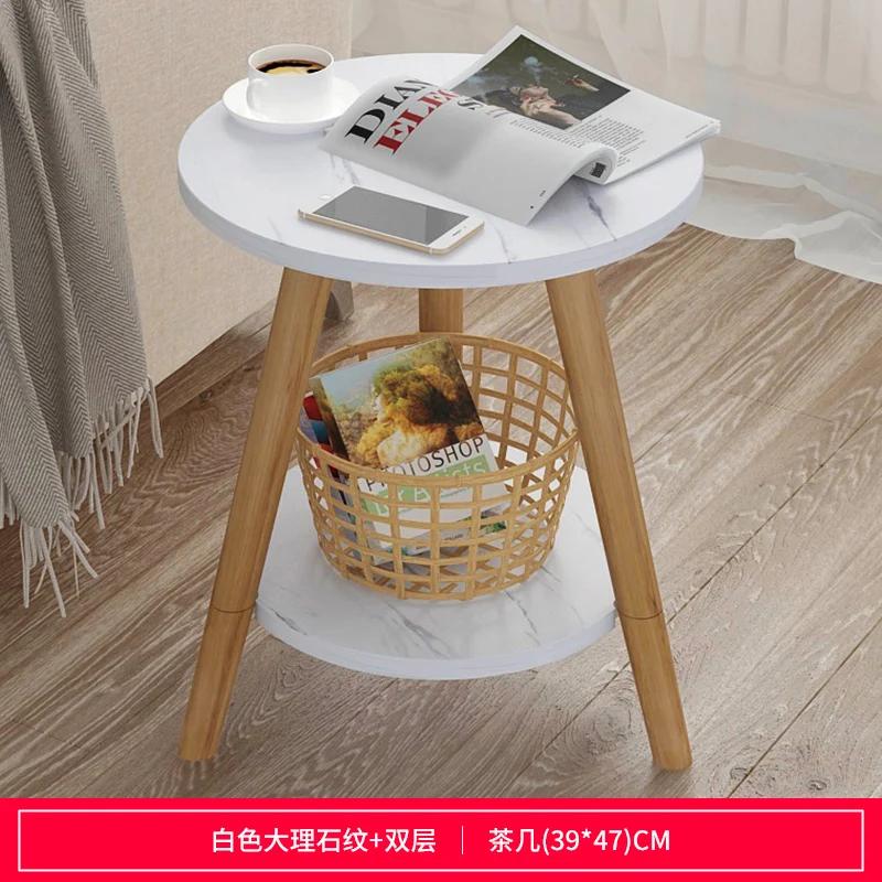 Simple Modern Balcony Small Coffee Table Living Room Small Apartment Sofa Side Table Simple Home Bedroom Small Round Table WF102