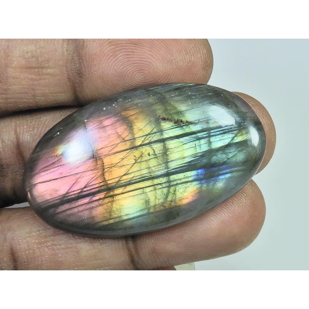 25X45X05MM Natural Purple Labradorite Spectrolite Oval Loose Gemstone 75Cts. D-422