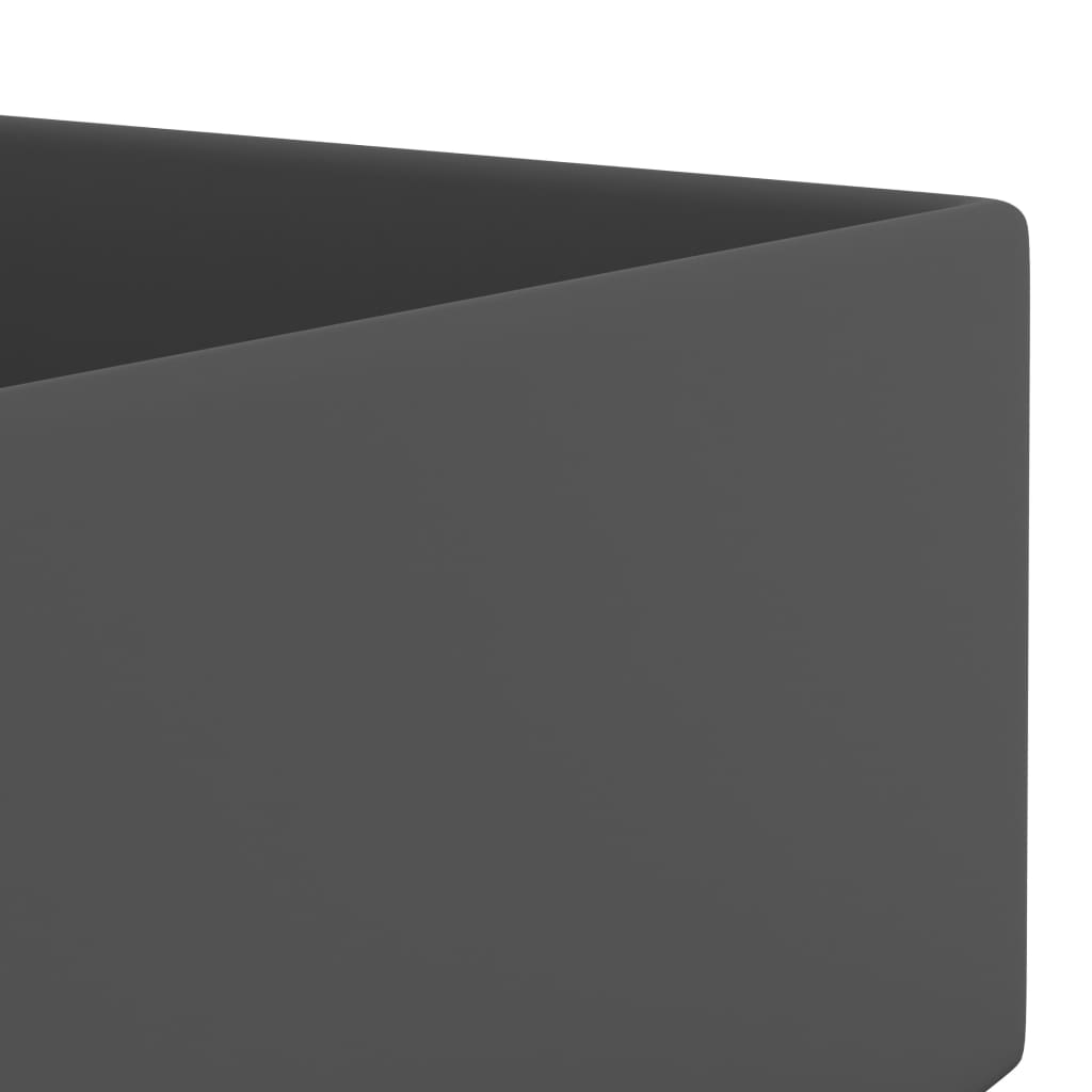 Bathroom Wash Basin with Overflow Ceramic Dark Grey
