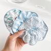 Sea Salt Blue Polka Dot Floral Plaid Large Hair Scrunchie Sweet and Versatile Fabric Hair Tie Hair Accessory