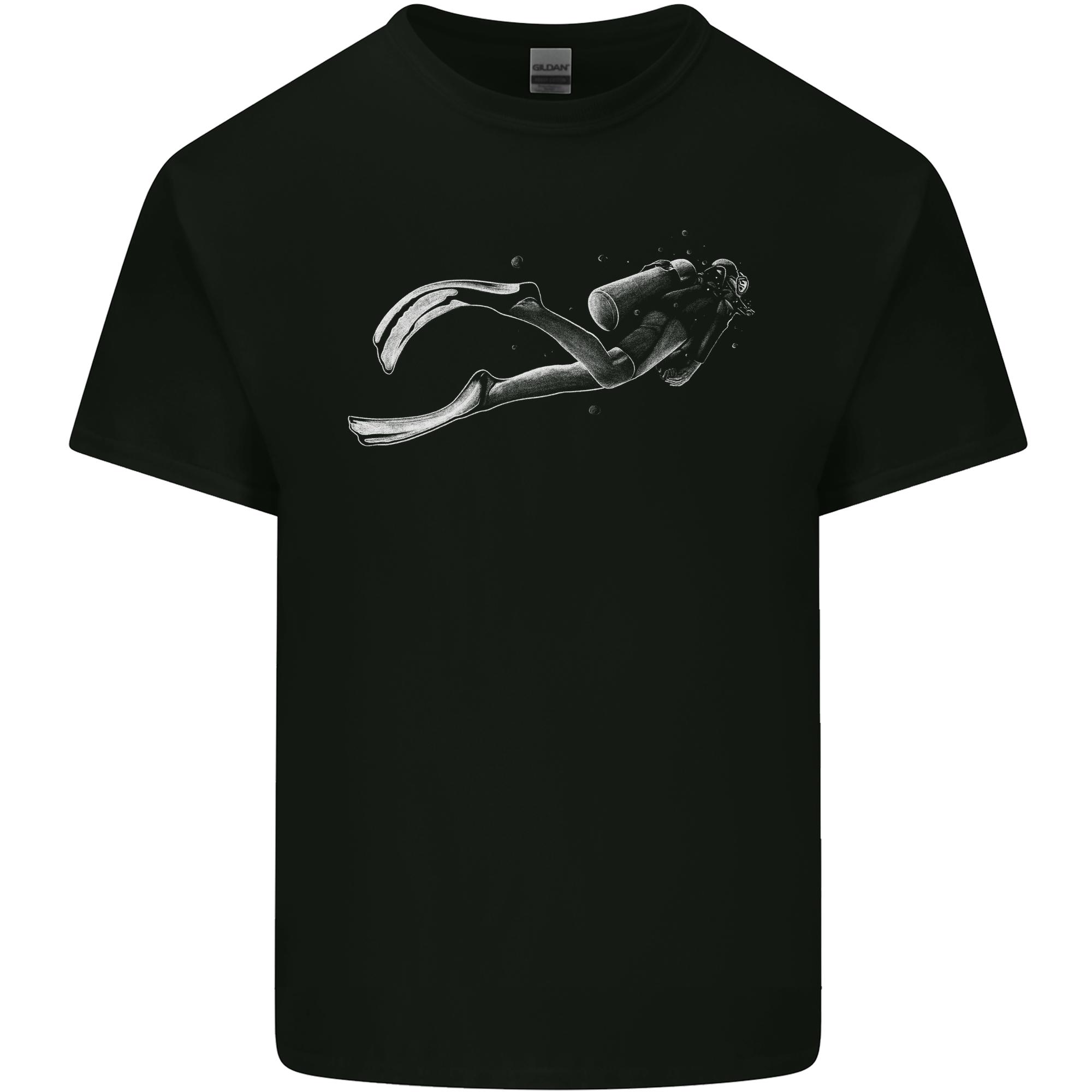 A Lone Scuba Diver Diving Unisexs Light Cotton TShirt S