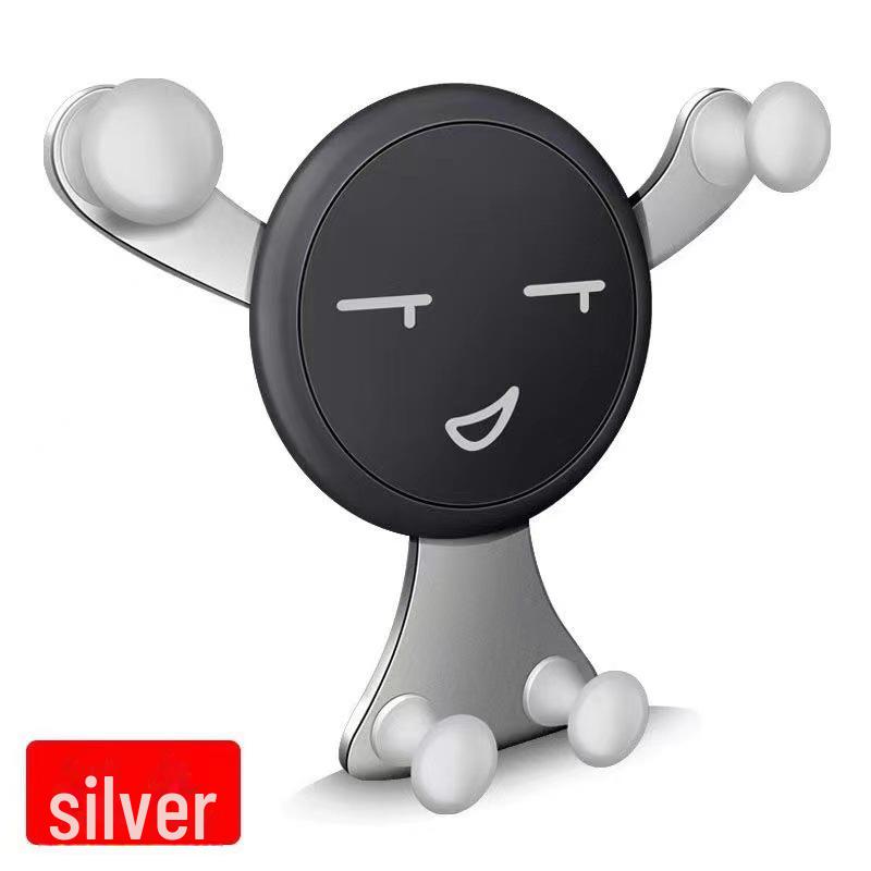 Cartoon Smiling Bear Car Phone Holder: Air Outlet Gravity Mount.