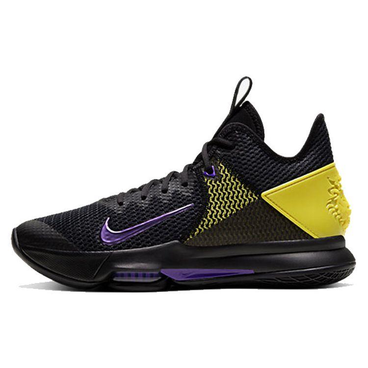 

Кроссовки унисекс Nike LeBron Witness 4 EP Lakers Black Volt-Purple Opti-Yellow CD0188-004
