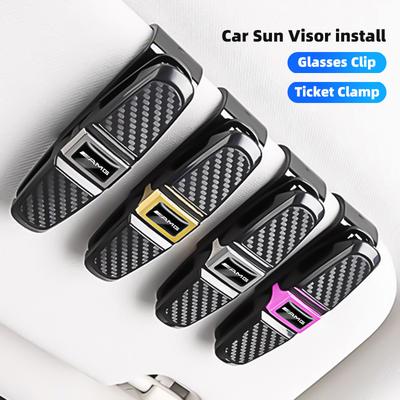 Car Sun Visor Glasses Clip Card Ticket Fastener Tire Valve Cap For Mercedes Benz AMG W223 W213 W206 W464 W247 W167 W166 W222