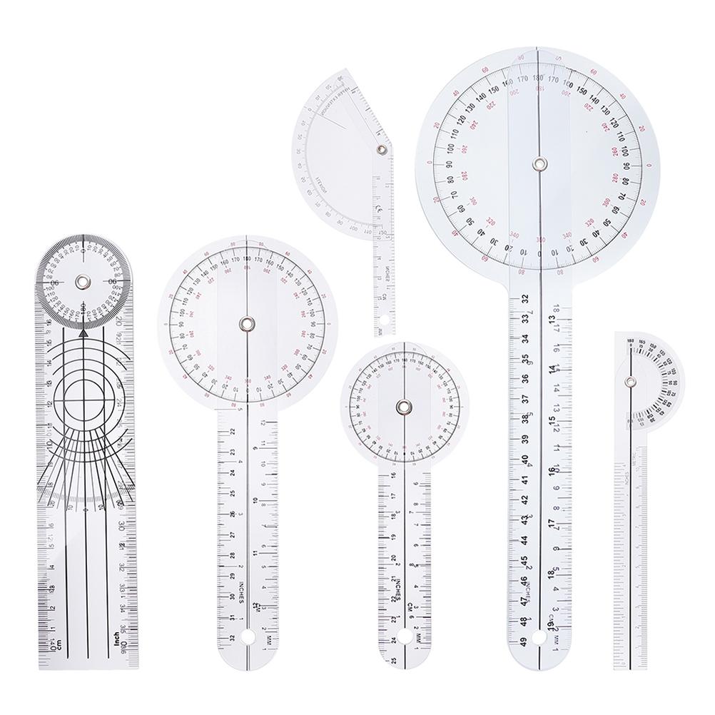 6 Stück Lineal Set Goniometer Physiotherapie Winkelmesser Wirbelsäule Finger Kunststoff Knie Messwinkel Messung Winkelmesser