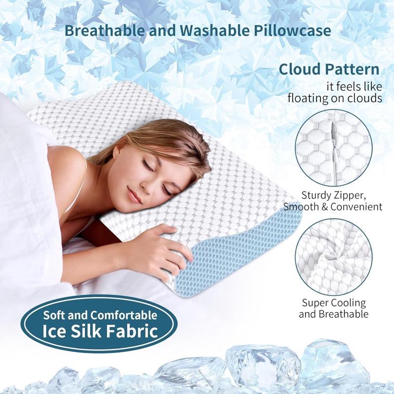 Memory Foam Pillows Neck Pillow for Sleeping Ergonomic Cervical Pillow Orthopedic Contour Pillow for Side Back Stomach Sleeper