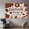 2D Sweet Chocolate Party Backdrop - Birthday Dessert Table Photo Booth Background