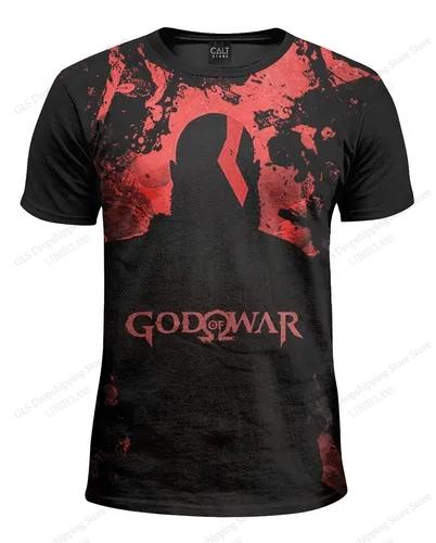 TV Game God of War 3D Printed T-shirt Summer Men's Fashion Round Neck Top Harajuku Street Short Sleeve Clothing