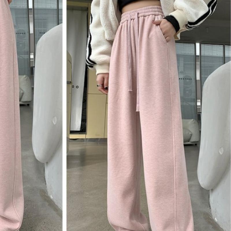 

Широкие брюки для женщин зимой плюс бархатные брюки Scimitar с высокой талией мягкие и клейкие повседневные теплые прямые брюки из клеевого риса XL