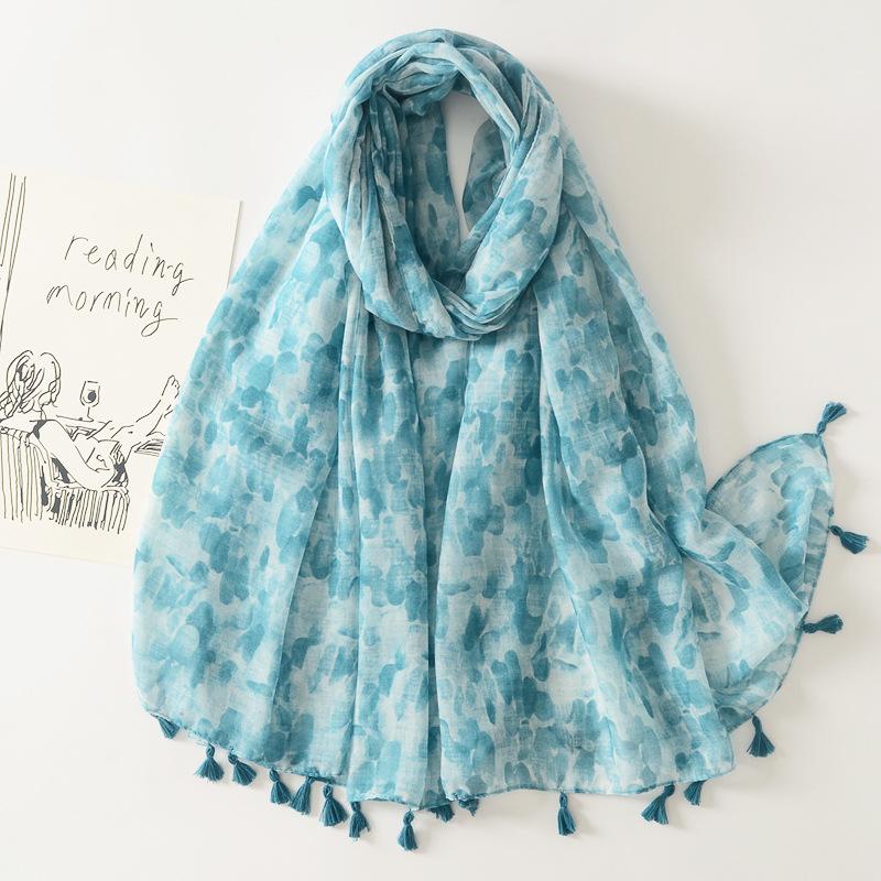 16 Colors Women Fashion Branch Floral Tassel Viscose Shawl Scarf Lady Print Soft Wrap Neck Snood Bufanda Muslim Hijab 180*90Cm