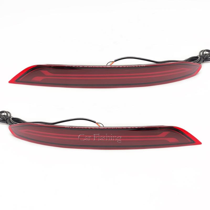 2PCS Led Rear Bumper Reflector Lights For Volkswagen Sagitar MK7 Car Driving Brake Turn Signal Light 12V