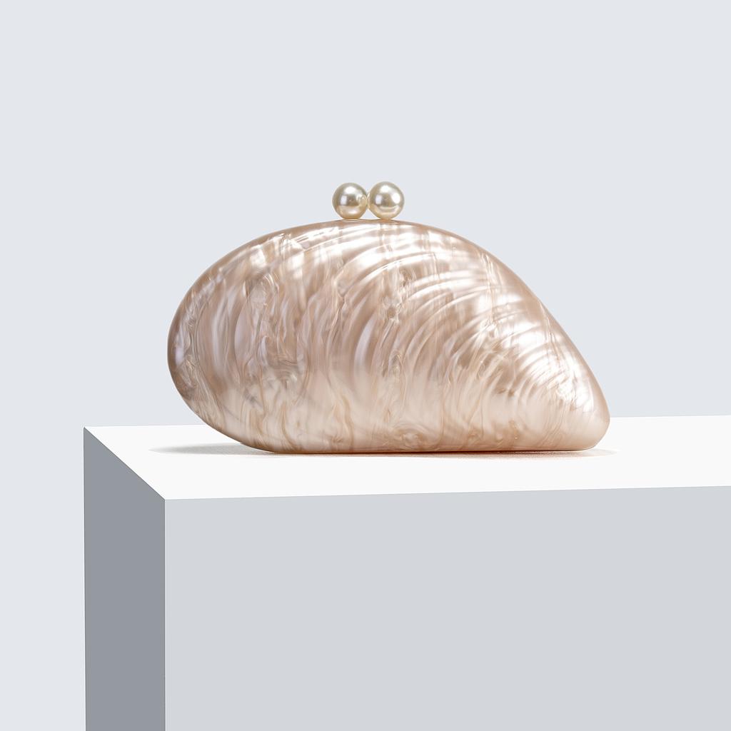 New Acrylic Shell Shape Evening Clutch for Women Fashionable Shoulder Bag Wedding Party Purse