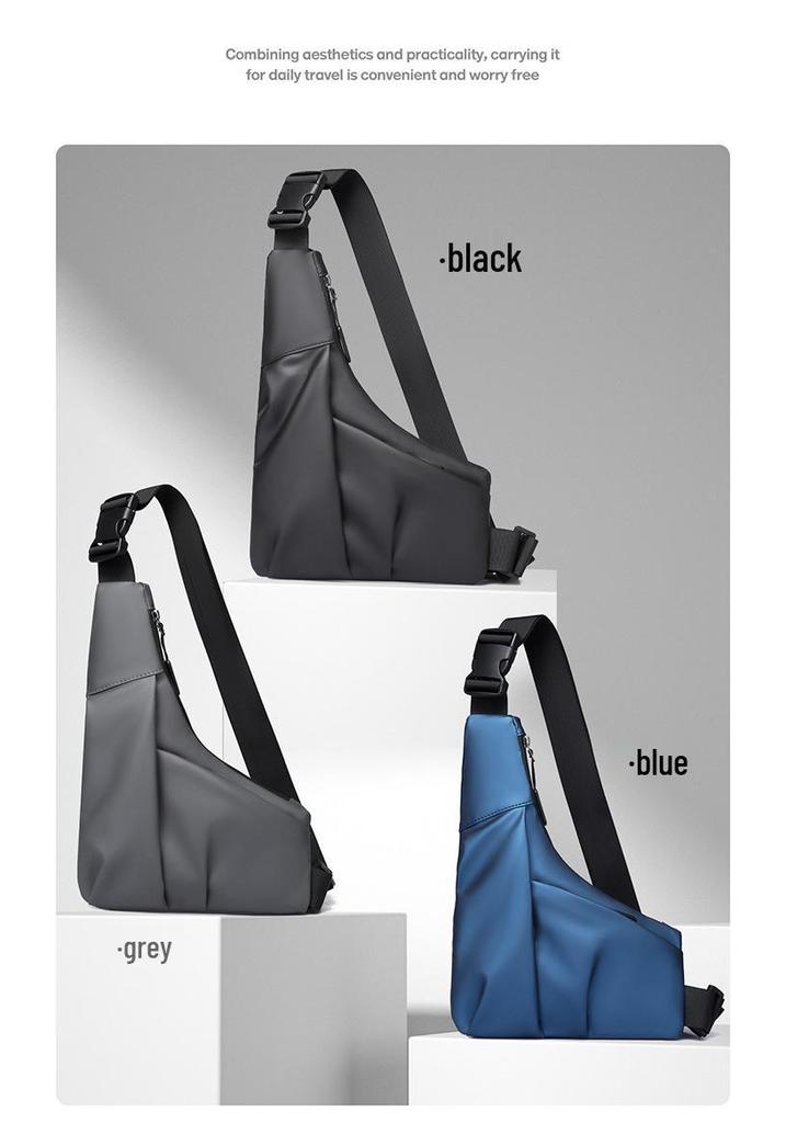 Men's Lightweight Crossbody Chest Bag - Irregular, Simple, Casual, and Trendy for Outdoor Sports
