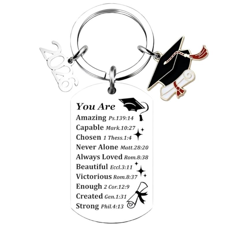 Stainless Steel Graduation Cap Keychain Bag Decoration For 2026 Commencement Academic Keepsake Graduation Gift
