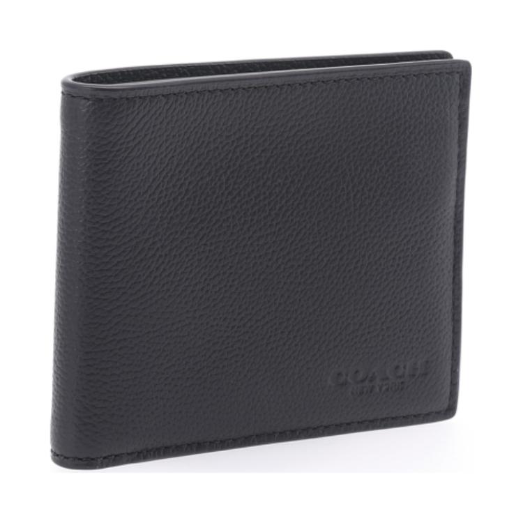 Coach Billfold Wallet 10 Classic Short Compact Multi-Card Slot Soft Leather Wallet Men Wallets Black 67630-QBBK