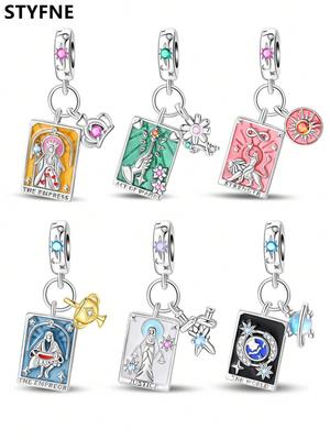 Tarot Of The Holy Mother Emperor Bead Charms Copper Plated Fits Charm Copper Genuine Bracelets For Jewellery Crafting DoItYourself Charms