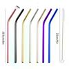4PCS Stainless Steel Straw Reusable Metal Drinking Straw With Cleaner Brush For Home Party Barware Bar Accessories
