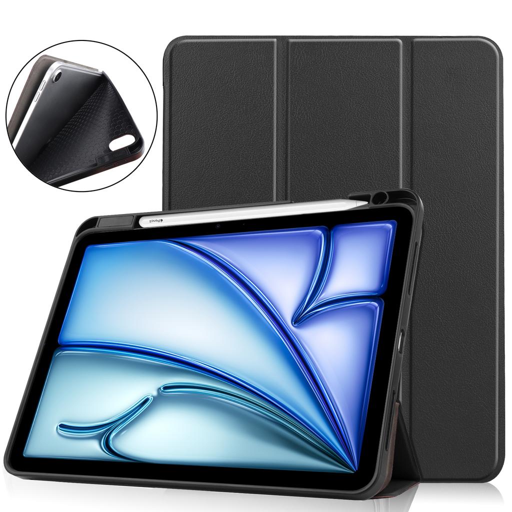 For iPad Air 11 (2025)/(2024) Case Tri-Fold Stand Protective Tablet Cover with Pen Slot