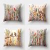 45x45cm Vintage Flower Pillow Case Decor Blue Painting Flower Bird Pillowcase Polyester Cushion Cover for Sofa Car Home Decor