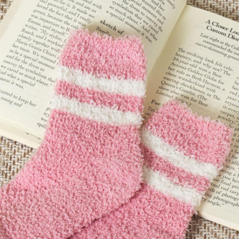 Monfoot Women S Striped Sleep SockS Pink