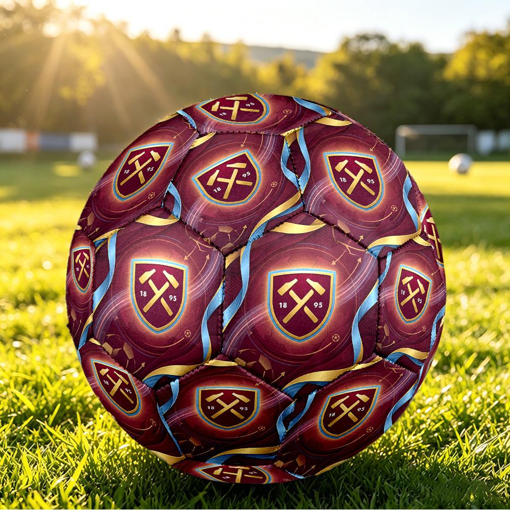 West Ham United FootballPrinted Size 5 Soccer Bootball, Anti Slip Adult Match Football Souvenir for Football Fans