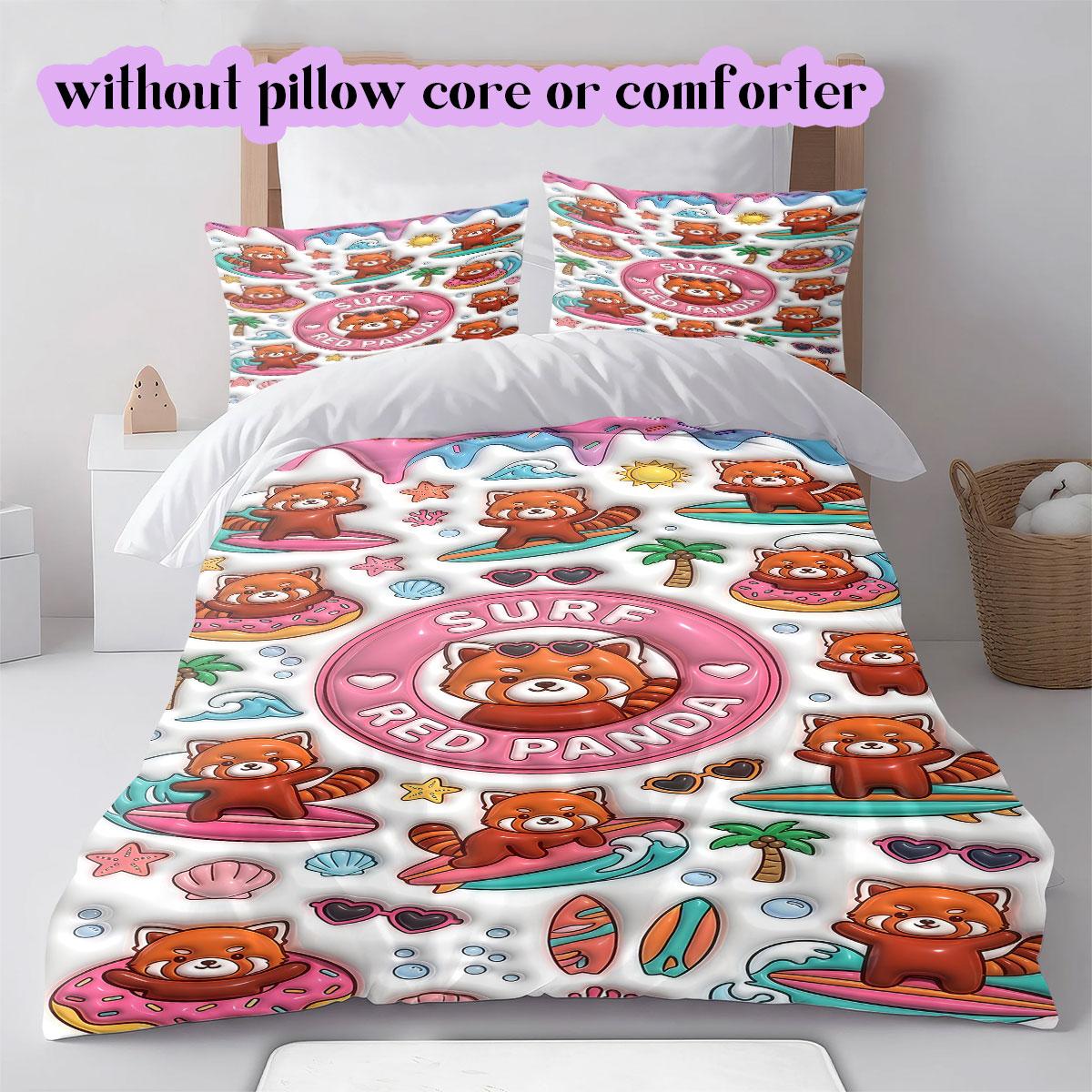 

Cute animals surfing Pattern Bedding,Quilt Set Quilt Cover Pillowcase Home Birthday Gift (1*duvet cover+2*pillowcase,without core) 135x200cm