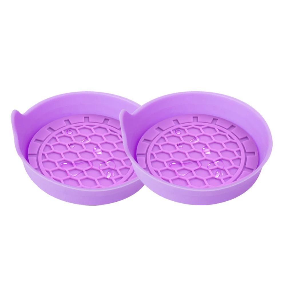 2PCS Silicone Car Coasters Non-Slip Water Cup Pad Car Cup Groove Anti-Scalding Mat Bottle Cup Holders Car Interior Accessories