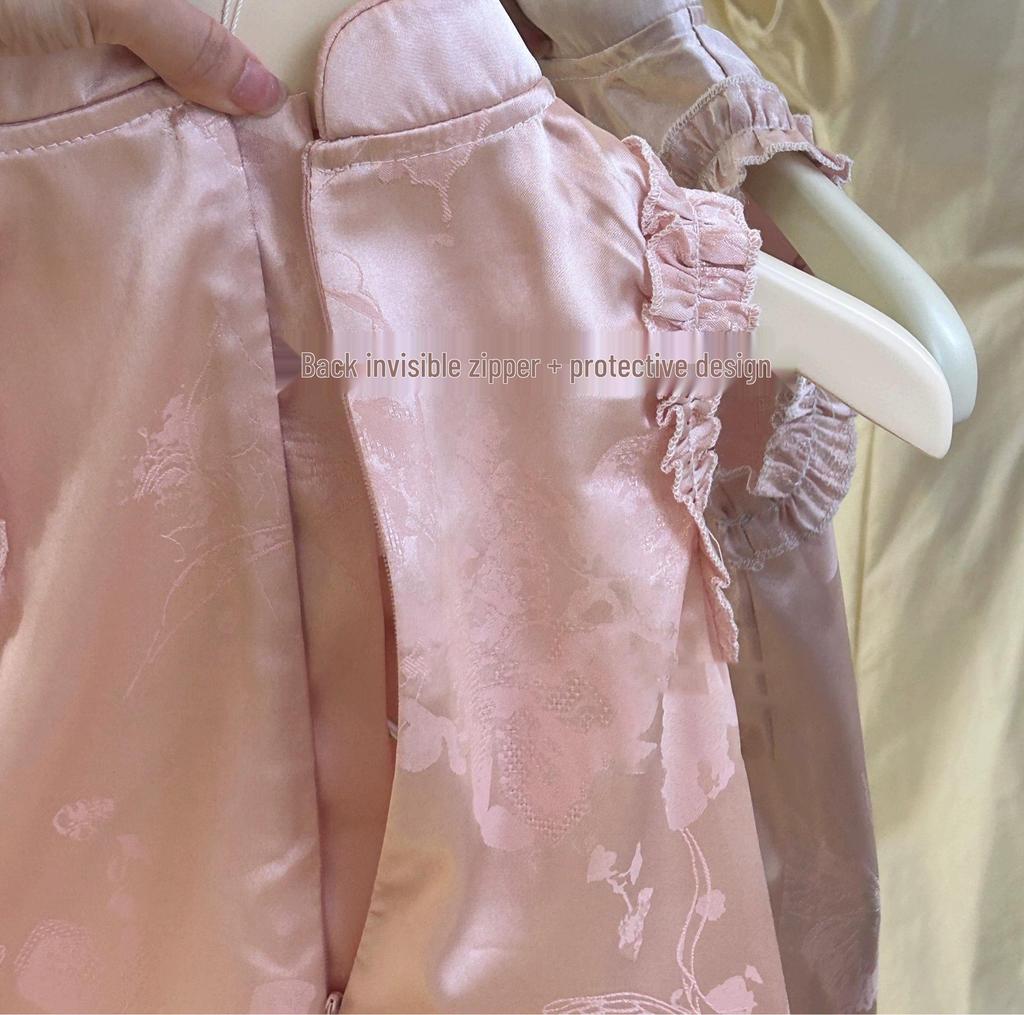 One-Year-Old Girl's Hanfu Cheongsam Summer Dress - Fashionable Chinese-Style Birthday Outfit