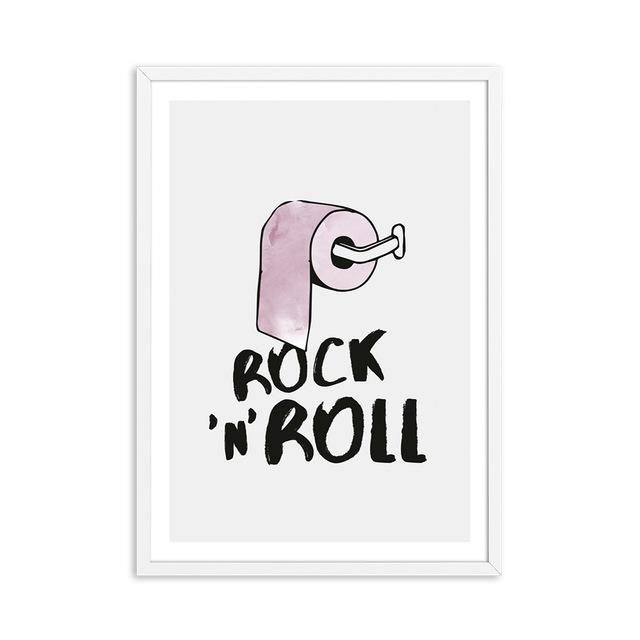

Funny Toilet Poster Bathroom Wall Art Prints Rock and Roll Minimalism Canvas Painting Quote Have a nice poo WC Sign Home Decor 21x30cm No Framed