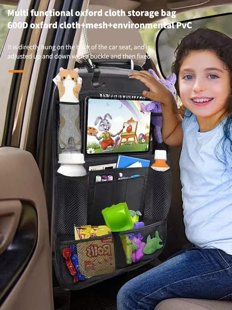 Autositz Organizer Multifunktional Oxford Stoff Rücken Mehrfach-Taschen Aufbewahrungstasche mit Tablet-Halter Schutz für Kinder Autositz Oder