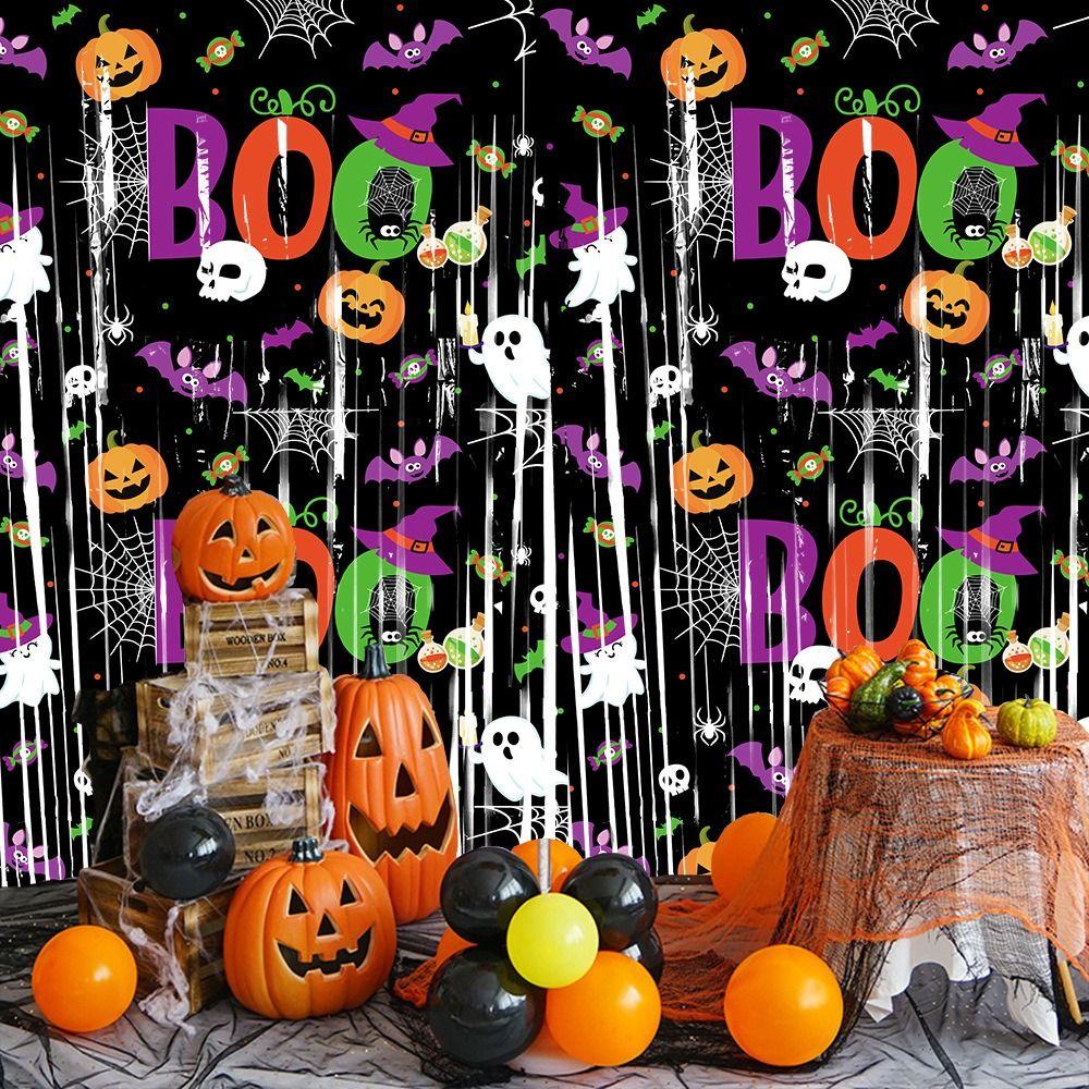 Creativity Pumpkin Ghost Bat Curtain 1X2M Wall Hanging Ghost Pendants  Photo Background