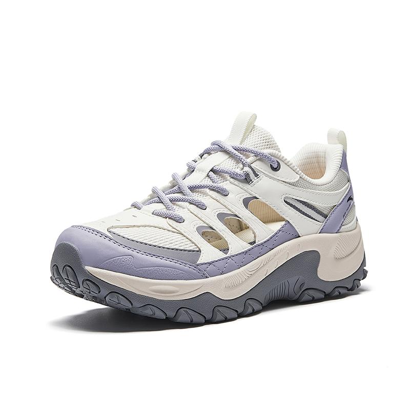 Anta Exploration Mountain Hollow Comfortable Sports Wear Resistant Breathable Low Top Lifestyle Casual Shoes Women sneaker Ivory-White 122638534-3